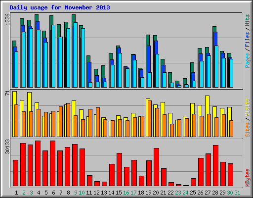 Daily usage for November 2013