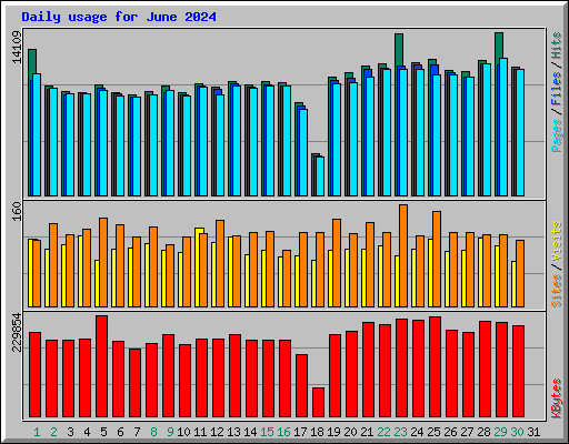 Daily usage for June 2024