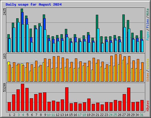 Daily usage for August 2024