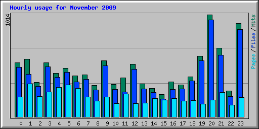 Hourly usage for November 2009