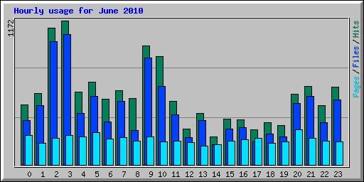 Hourly usage for June 2010