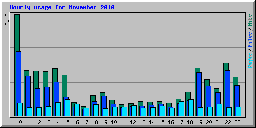 Hourly usage for November 2010