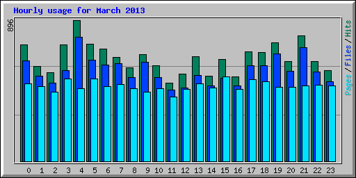 Hourly usage for March 2013