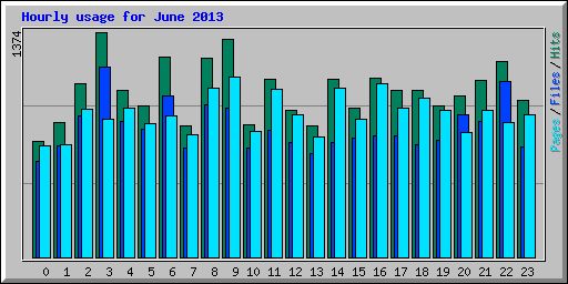 Hourly usage for June 2013