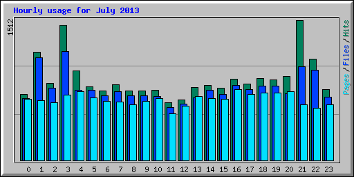 Hourly usage for July 2013