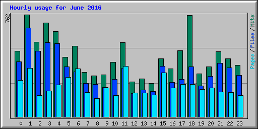 Hourly usage for June 2016