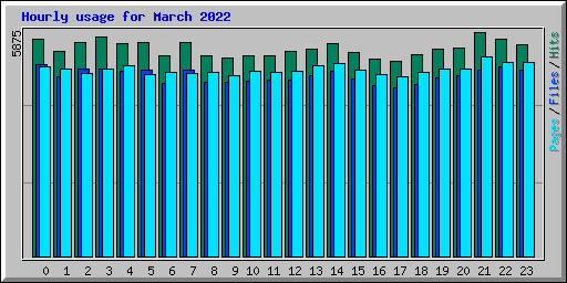 Hourly usage for March 2022
