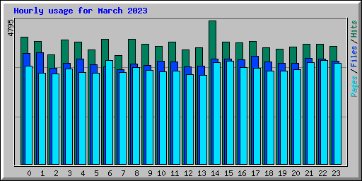 Hourly usage for March 2023