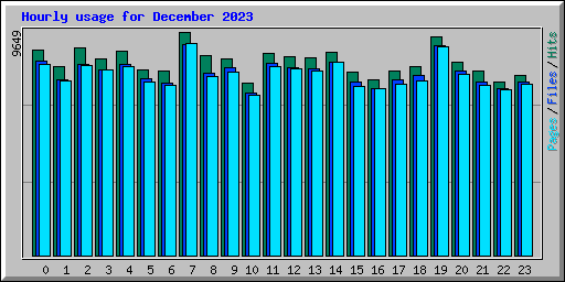 Hourly usage for December 2023